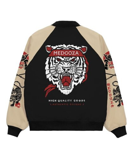 Бомбер MEDOOZA "Super Tiger" (черно-бежевый)