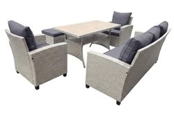 "Мэдисон" обеденная группа из искусственного ротанга, цвет серый