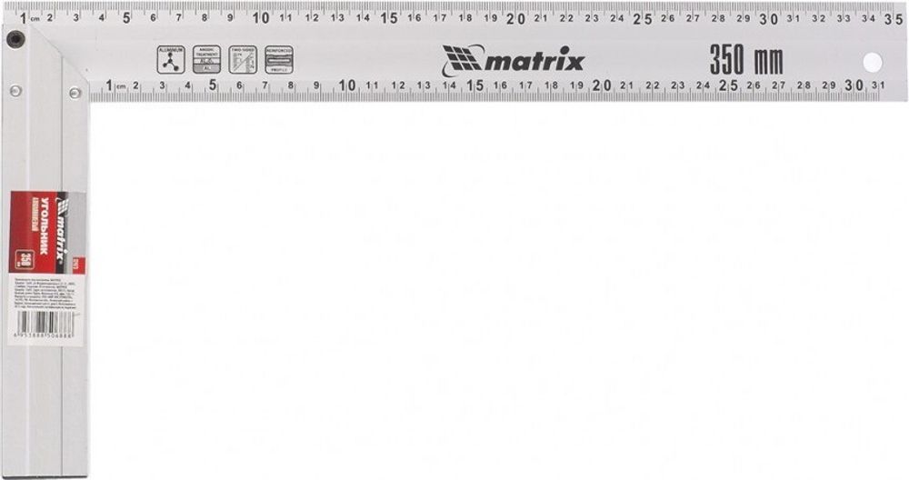 32473 Угольник, 350 мм, алюминиевый, литой Matrix