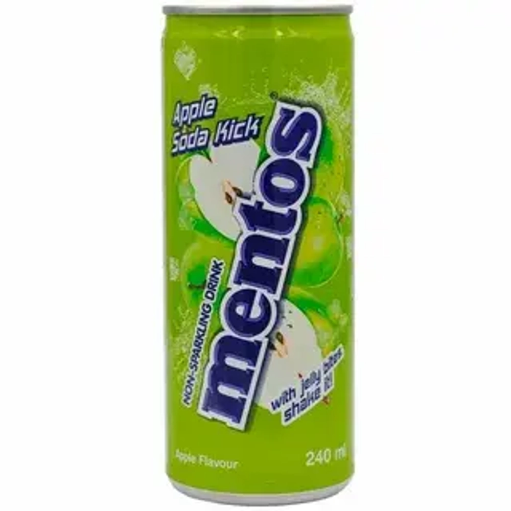 Напиток негазированный Mentos Apple Soda Kick, ж/б, 240 мл