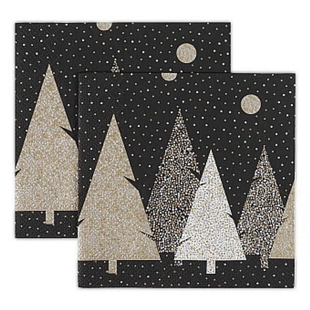 Сервировочные салфетки, Сказочный лес, Черный, 33*33 см, 20 шт.