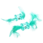 Игрушка для кошек с бубенчиком в наборе 2шт «ИГРУЛИК», с перышками, цвет мятный, 4см