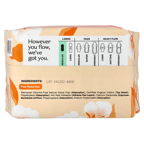 The Honey Pot Company, прокладки из 100% органического хлопка, не травяные, обычные, 30 штук