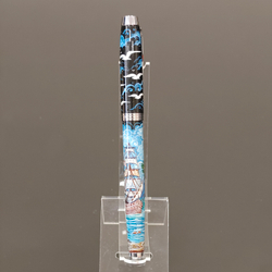 Ручка с колпачком с ручной росписью Палех "Парусник"