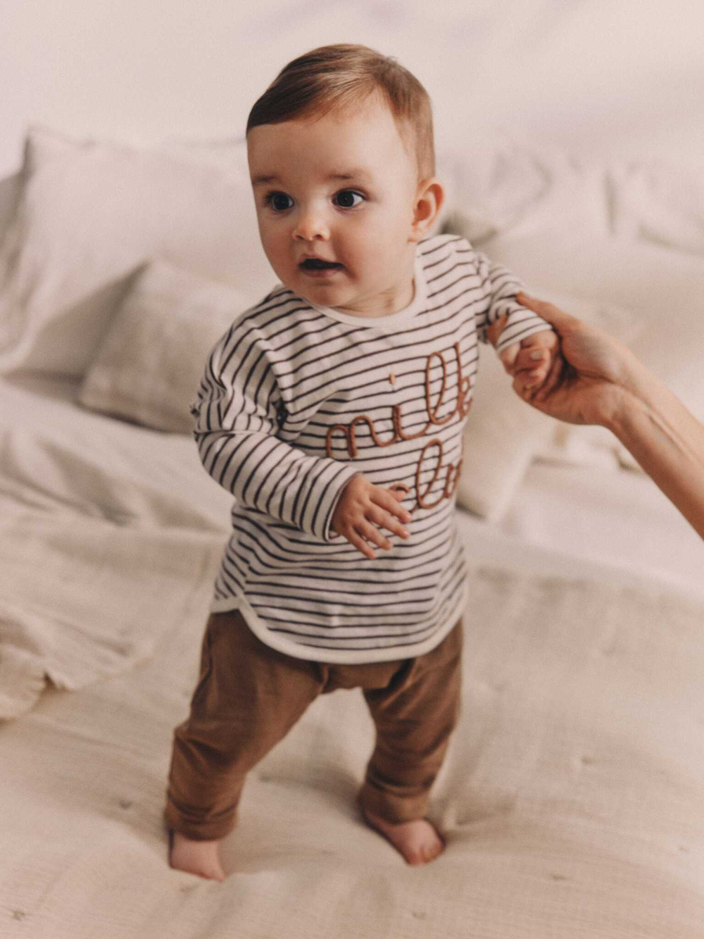 Лонгслив для малышей Next 836-058, 3 шт., Бежевый, Коричневый