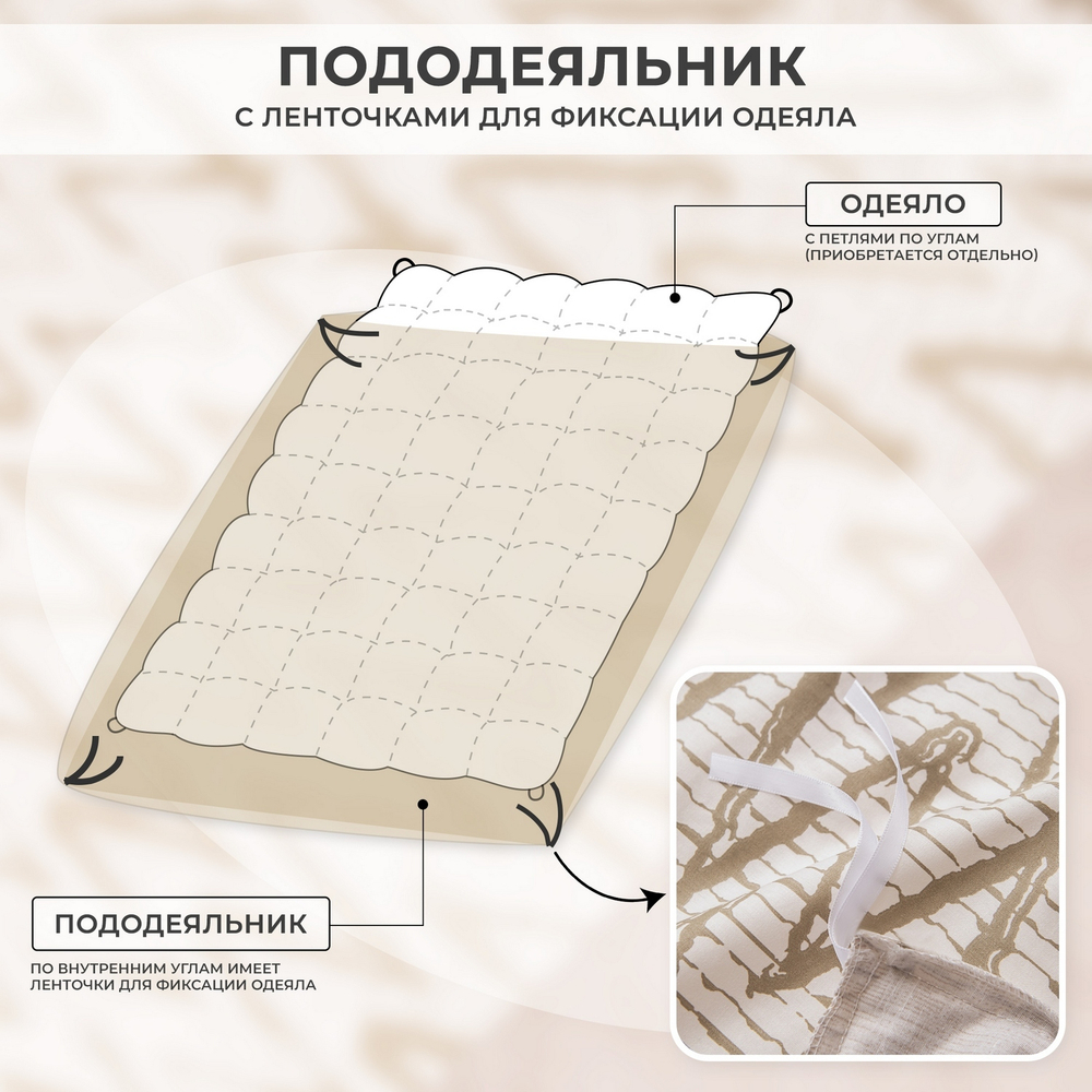 Комплект постельного белья Делюкс Сатин 100% хлопок на резинке LR625