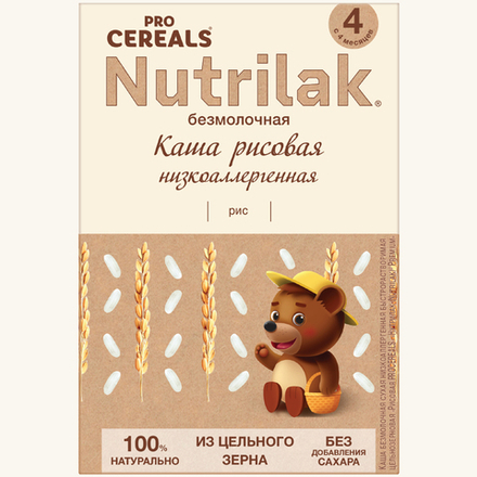 Каша безмолочная рисовая Nutrilak Procereals 200г с 4 месяцев