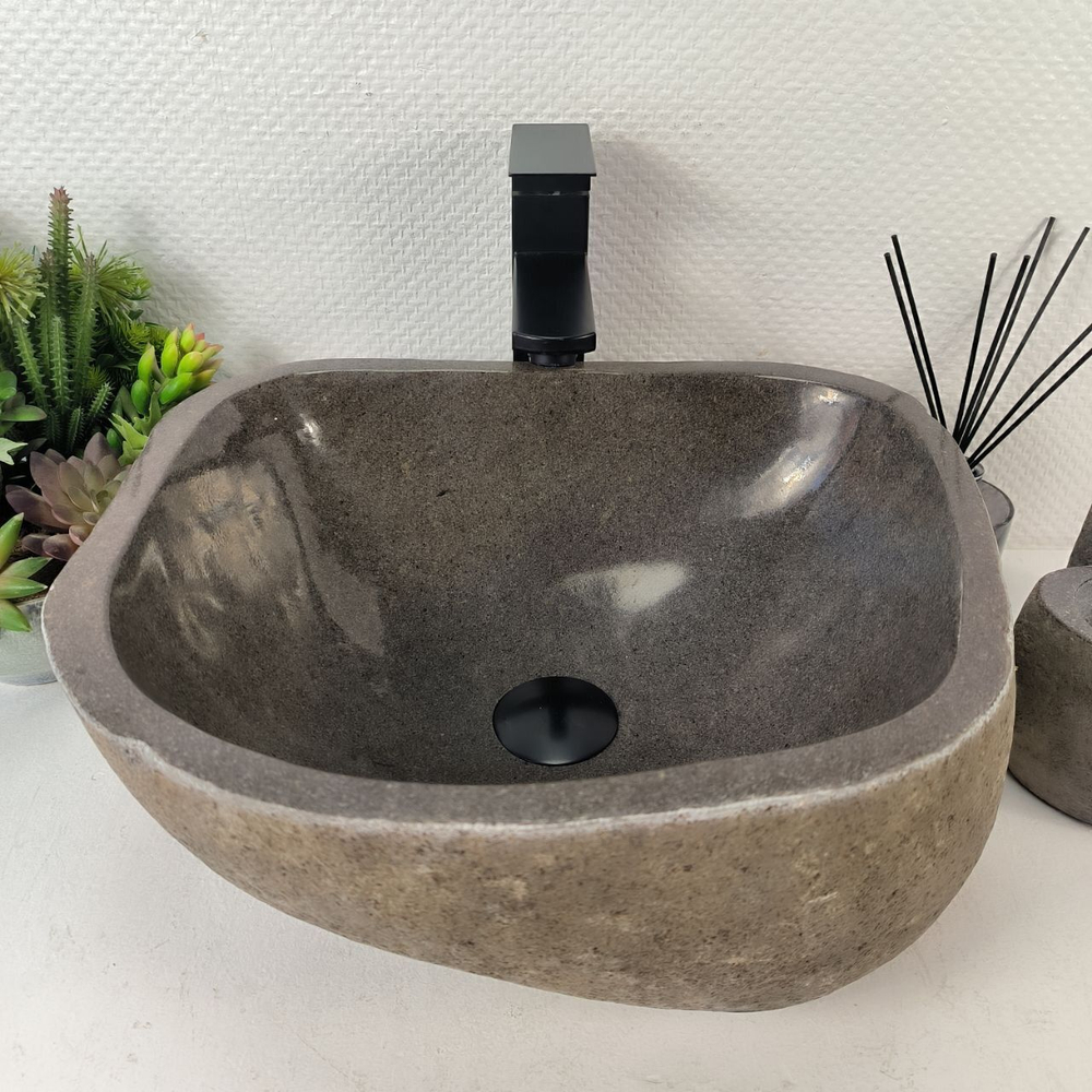 Каменная раковина из речного камня RS-05500 (41*36*18) 0856 из натурального камня