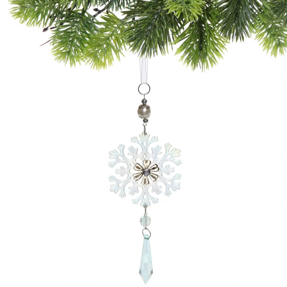 Подвеска «Ледяная снежинка» 8,5*20 см, Зелёный