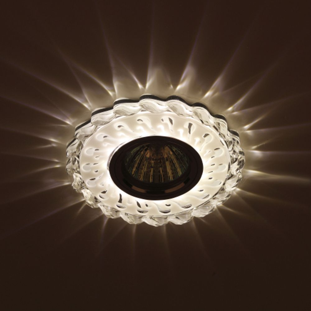 DK LD36 SL/WH Светильник ЭРА декор cо светодиодной подсветкой MR16, прозрачный | Встраиваемые LED светильники