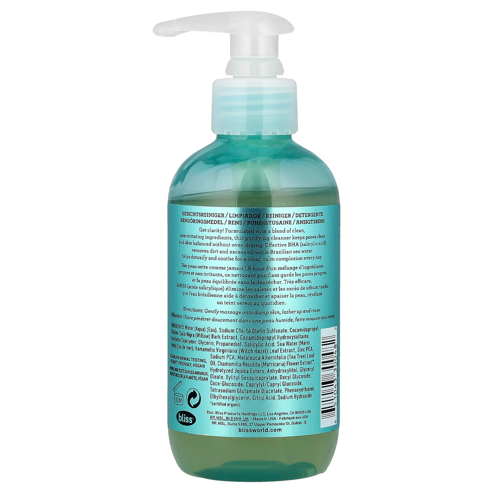 Bliss, Clear Genius™, очищающее средство с бутилоксианизолом и бразильской морской водой, 190 мл (6,4 жидк. унции)