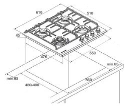 Газовая варочная панель Kuppersberg FS 65 Ant