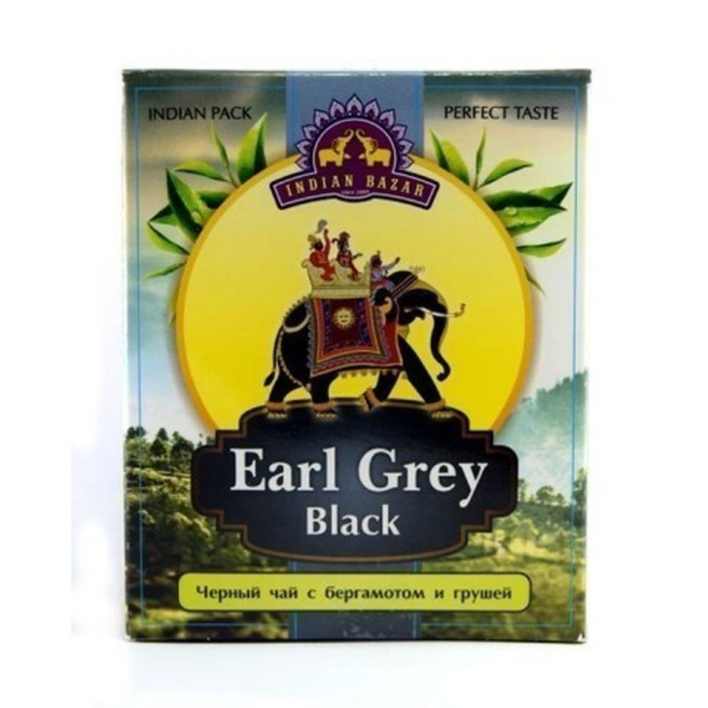 Чай Indian Bazar Earl Grey Black черный Эрл Грей с бергамотом и грушей (в коробочке) 200 г