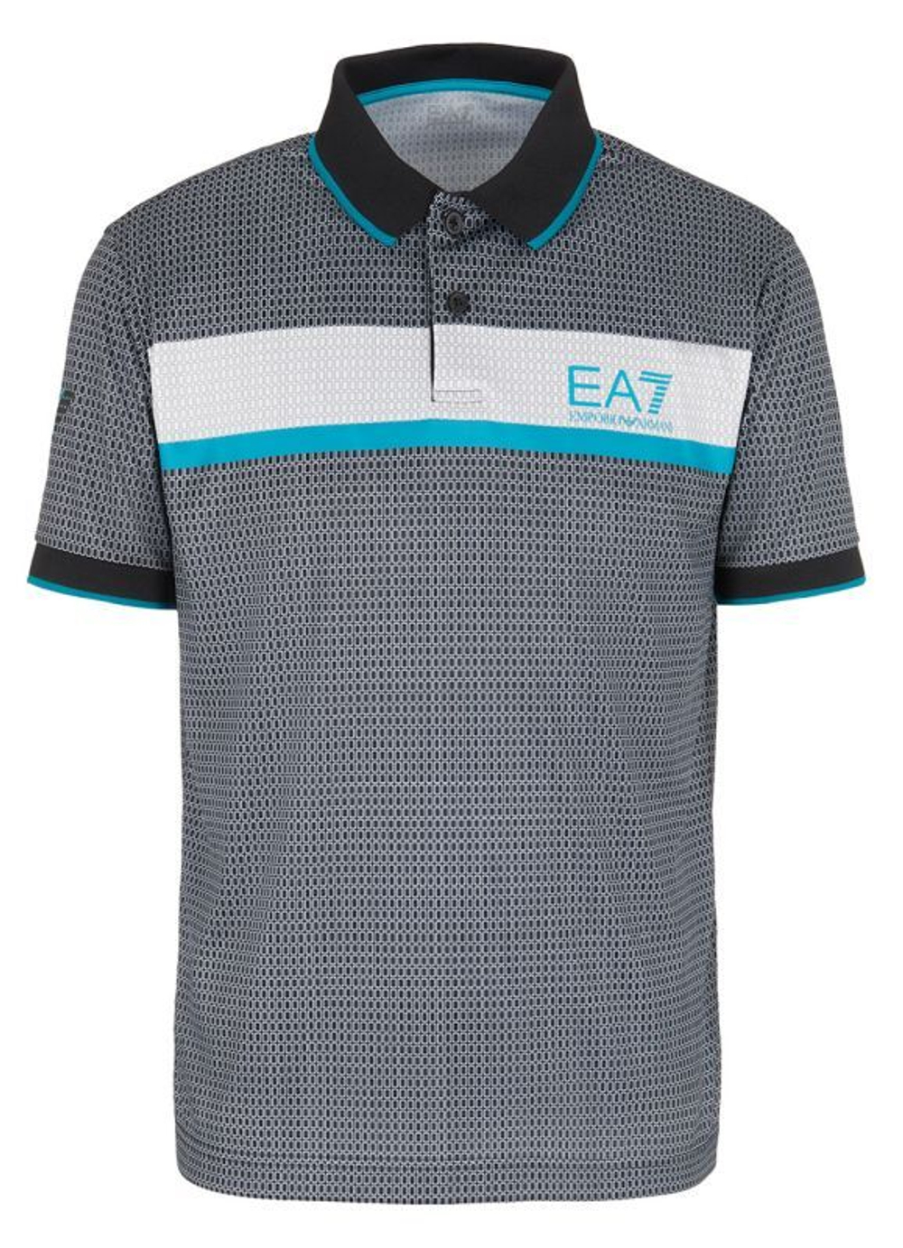 Мужское теннисное поло EA7 Man Jersey Polo Shirt - черный
