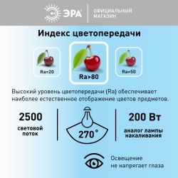 Лампа светодиодная POWER ЭРА RED LINE LED T70-25W-6500-E27 R 25Вт колокол холодный белый свет E27 | Лампы cветодиодные POWER