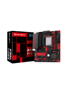 MAXSUN MS-B760M I-CAFE (Socket 1700, mATX, 2*DDR5(96Gb), DP/HDMI, 2*SATA3, 3*M.2, 1*PCIEx16/1*PCIEx4, 6*USB 2.0, 2*USB 3.2 Gen1, LAN 1*2,5G, ARGB, black-red, RTL)