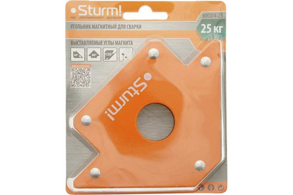 Угольник магнитный для сварки до 25 кг Sturm 6002-4-25