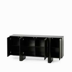 Комод Kode 160х70 см, черный, дуб, меламин