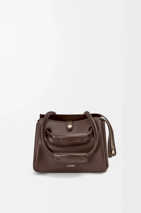 Loewe Маленькая сумка Madrid из мягкой телячьей кожи, темно-каштановый