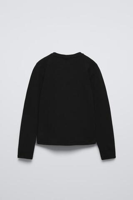 ZARA ТОП В РУБЧИК С БАНТАМИ ИЗ АТЛАСА, ЧЕРНЫЙ