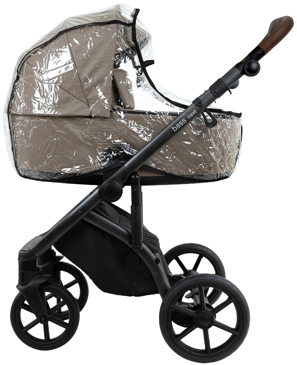 Детская коляска Roan Bass Next Кожа 2.0 2 в 1 BNL/71/2 Cappucino/Black/ руч.Коричневый