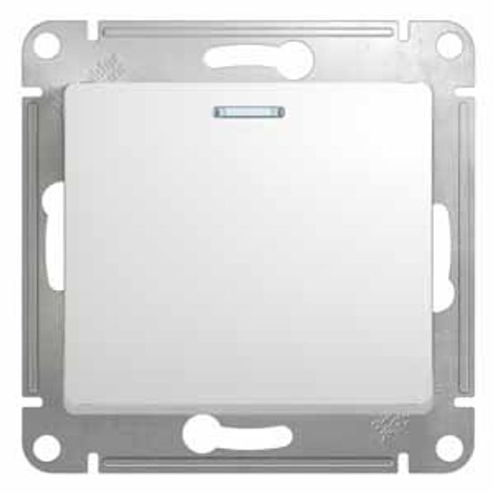 Механизм кнопки нажимной 1-кл. СП Glossa 10А IP20 (сх. 1а) 10AX с подсветкой бел. SchE GSL000117
