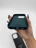 Кожаный чехол Leather Case iPhone 14 Pro | Green Темно-Зеленый