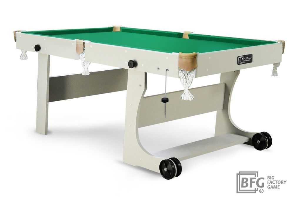 Бильярд BFG Compact Light 6 (Серый) (Пул, серый (ЛДСП), ЛДСП_16, Сукно Euro Pro 50 ш1.98м Yellow green, Х/б сетка)