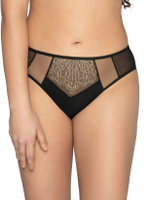 Трусики-слипы с изысканной вышивкой в виде веточек (Размер: M) (Цвет: черный)