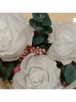 натуральные кустовые розы в стекле, вакуум*