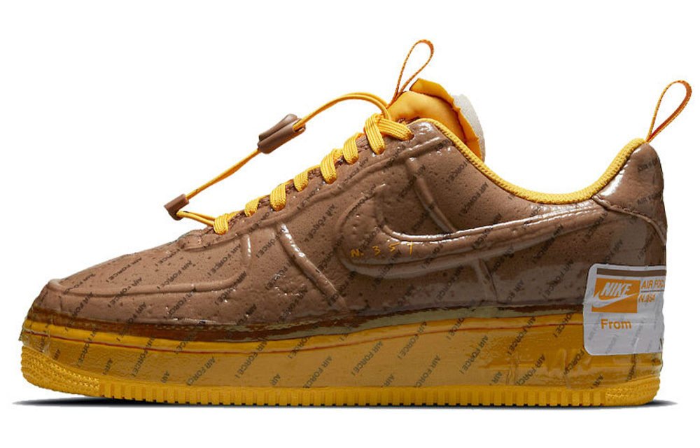 Nike Air Force 1 Low experimental "archaeo brown" non-slip low-top sneakers for men and women with the same brown and yellow