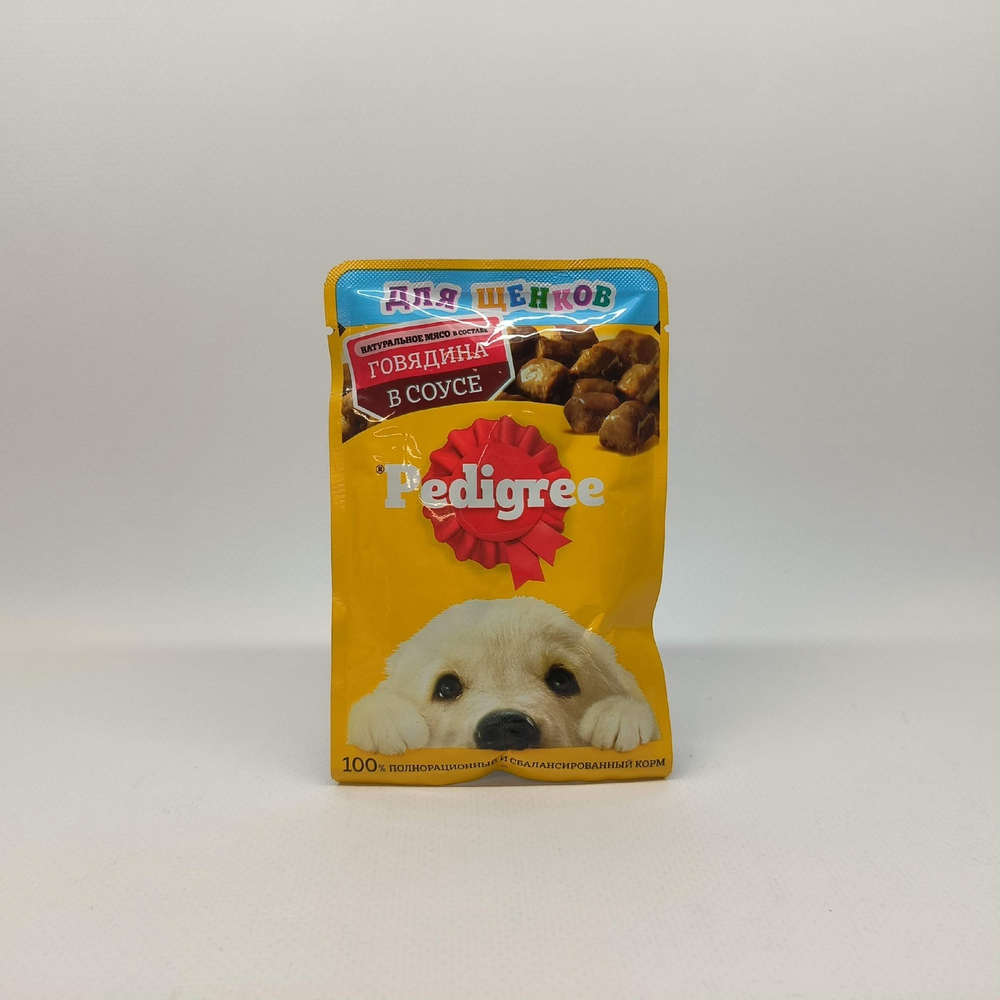 Влажный корм для щенков PEDIGREE с говядиной в соусе 85 г