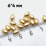 Бусина, цвет золото, размер 6*4 мм, цена за 10 шт