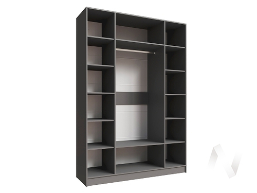 Шкаф Мадрид 1;6 с зеркалом (графит серый)