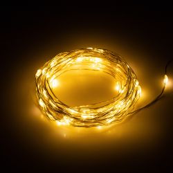 Светодиодная новогодняя гирлянда Intro Holiday INNR-01Z нить теплый свет 10 м 100 microled IP20 | Intro