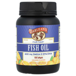 Barlean's, Fresh Catch®, рыбий жир, омега-3 ЭПК и ДГК, апельсин, 100 капсул (300 мг в капсуле)