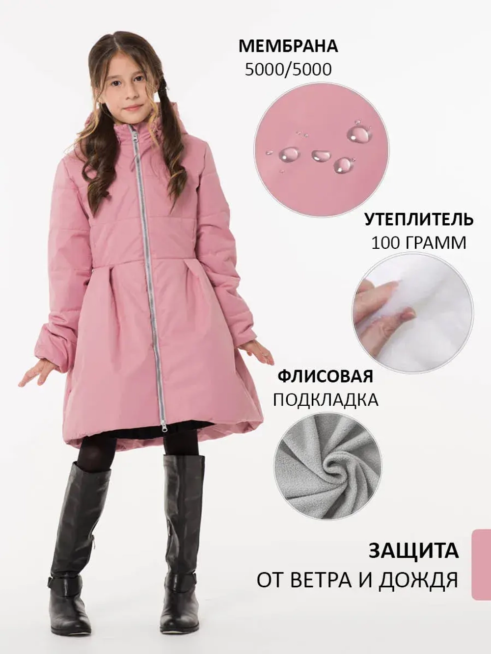 Пальто демисезонное стеганое утепленное мембрана