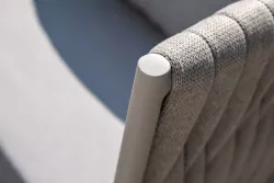 "Монако" лаунж-зона 4-местная из роупа со столом "Верона" (серый гранит), каркас светло-серый, роуп светло-серый