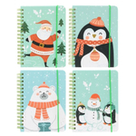 Блокнот детский Basir на резинке, формат А6, серия "Зимняя мята", переплет 7БЦ, 14.5*10.5 см, 60 листов, ассорти
