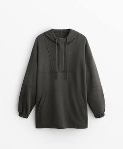 Oysho Толстовка оверсайз с модалом, темно-серый свинец