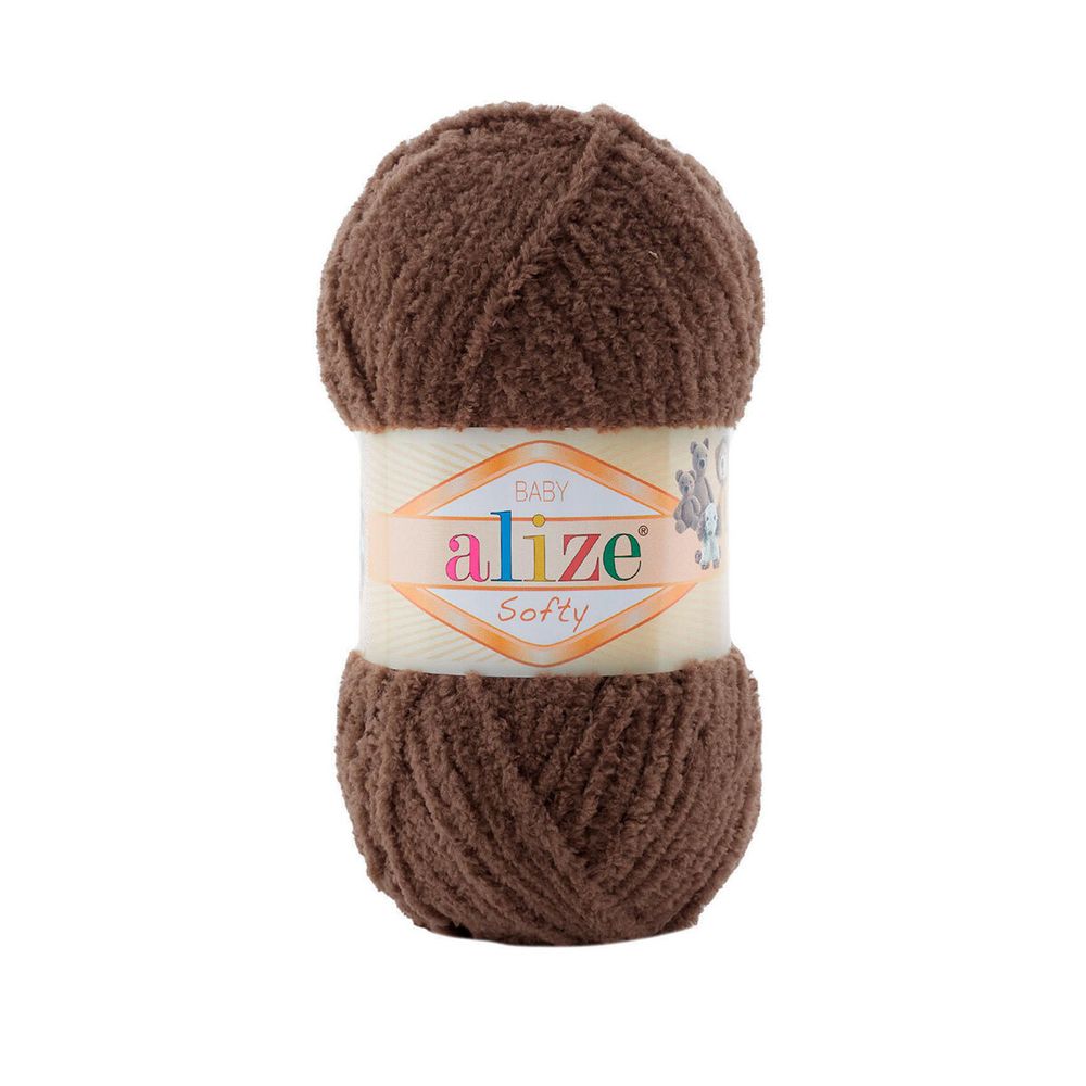 Пряжа Alize (Ализе) Softy / уп.5 мот. по 50 г, 115м, 493 молочный шоколад