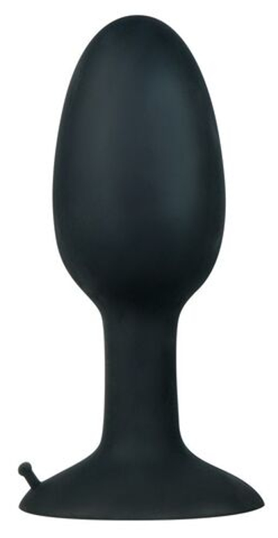 Чёрная анальная пробка со смещенным центром тяжести - 13 см.
