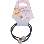 Резинки для волос 2шт «ЕЖЕВИКА», круг, цвет черный, d-5см (Подвес Кокетка Единорог)