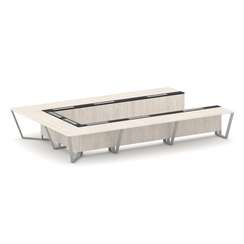 Steel Meet Стол переговорный П-образный KMK-PR.B.SP-15P Денвер Светлый/Графит Глянец/Металл Серый 48