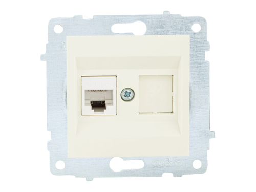 Розетка компьютерная OVIVO RJ45 CAT6 кремовая 600-000302-229