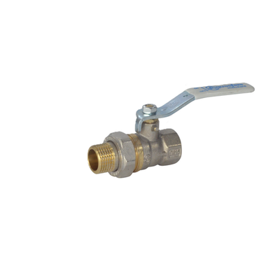 Кран шаровой латунь никель 1106 Standard Ду 20 Ру30 ВР/"американка" полнопроходной рычаг белый Aquasfera 1106-02