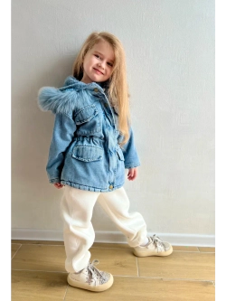 Парка джинсовая с искусственным мехом