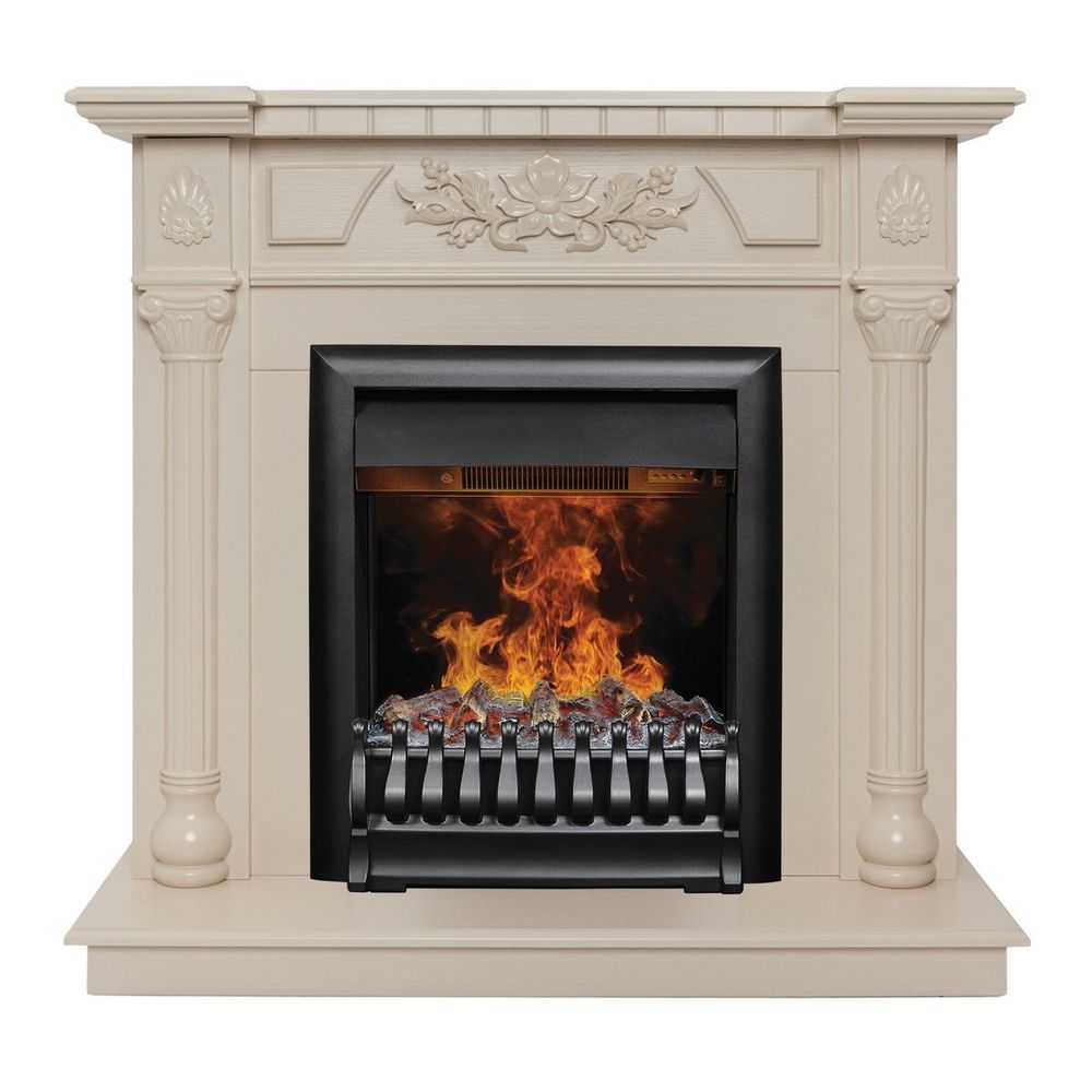Электрокамин RealFlame Dacota WT белый дуб с очагом 3D Oregan