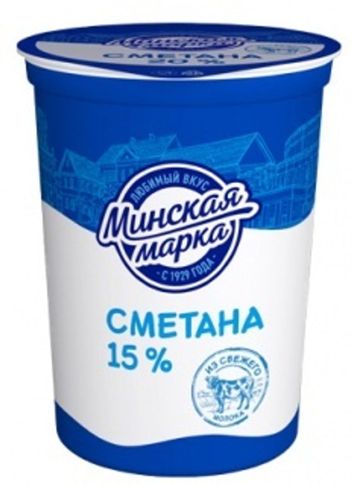 Минская Марка Сметана 15% 380г