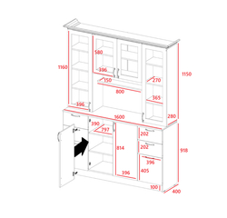 Буфет Прованс-016 Клен Серый
